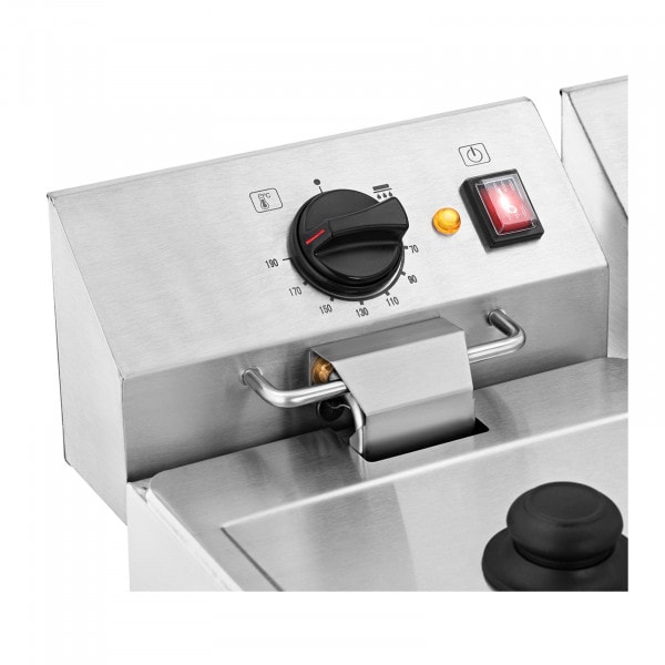 Friggitrice Elettrica Professionale Con Zona Fredda In Acciaio Inox 2X8 L  3200 W